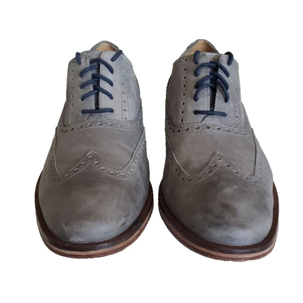 COLE HAAN Colton Gray Nubuck Wingtip Oxford C12422 Men's Size 13M $198